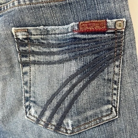 7 For All Mankind Dojo Jeans Size 24 Womens Denim Bermuda Shorts 7FAMK Cotton - Picture 8 of 12